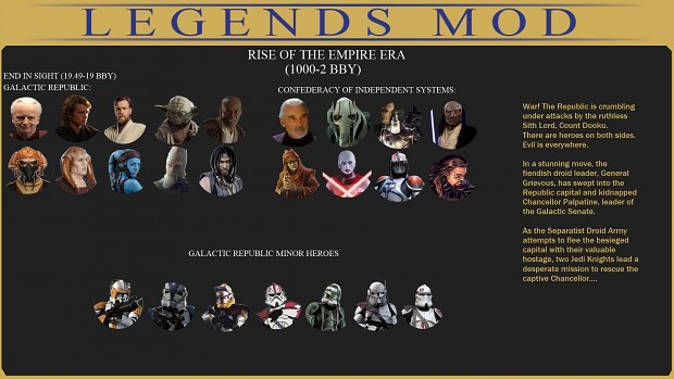Legends Mod Hero Icons: Rise of the Empire Era