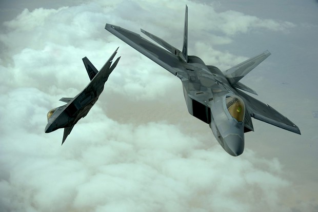 F-22 Raptors over Middle East
