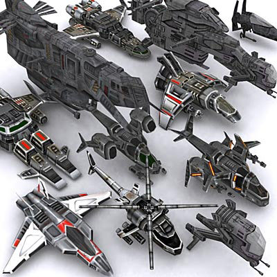 3D models of futuristic planes