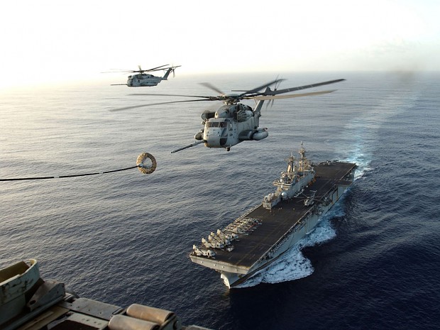 CH-53E refueling at sea