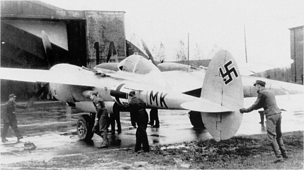 Lockheed P-38 Lightning in Luftwaffe colors.