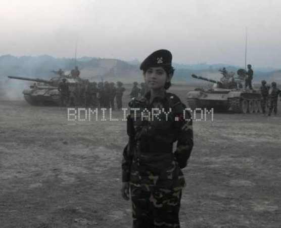Female Bangladesh Army tank commander .