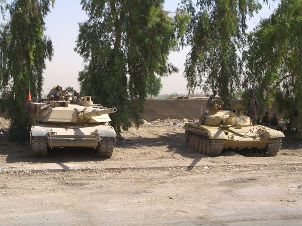 M1 Abrams next to a T72