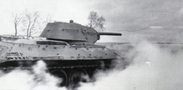 T34/76 firing main gun