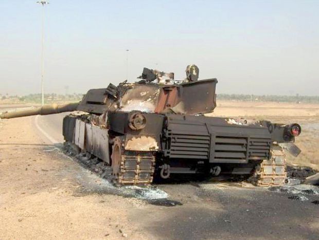 Destroyed M1 Abrams