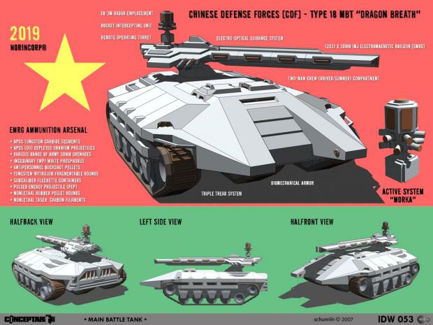 Chinese Railgun Tank Concept