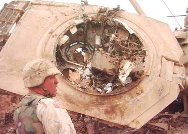 two destroyed abrams