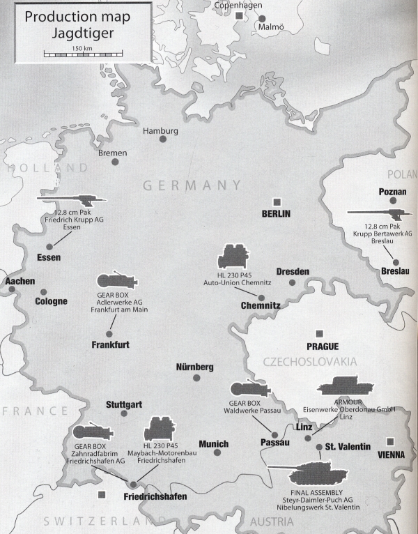 Production map of the Jagdtiger