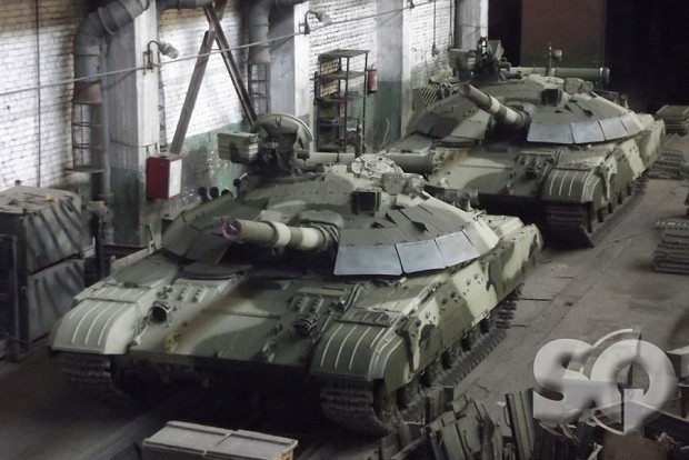 Ukrainian T-64B undergoing "Bulat" modernisation.