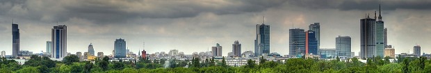 Warsaw skyline from Pole Mokotowskie