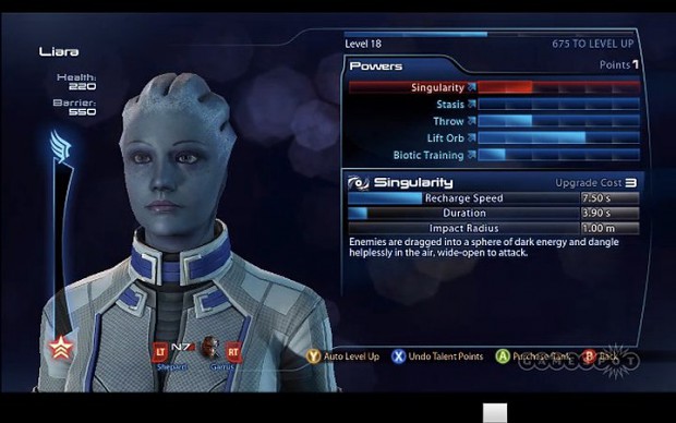 Mass Effect 3 Character screen