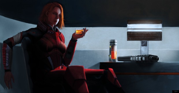 Commander Shepard Relaxing