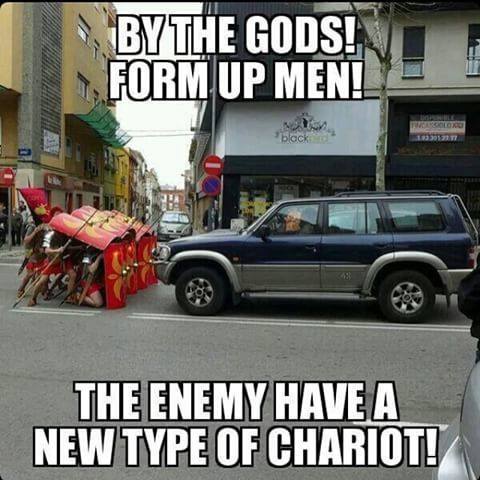 Form a line men! For the enemy had a new chariot in their arsenal!