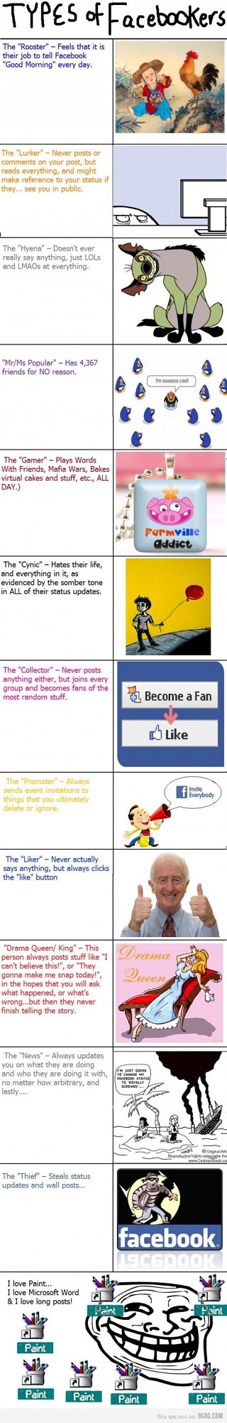 Types of Facebookers