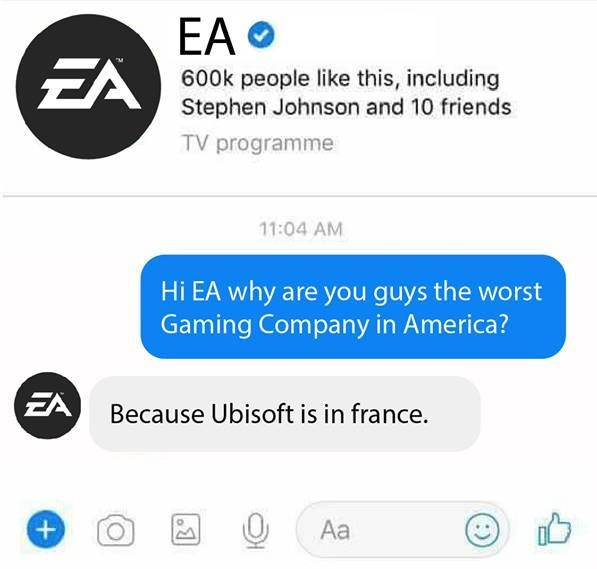 Damm EA, that was savage.
