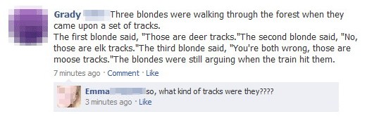Tracks + Blonde = Fail
