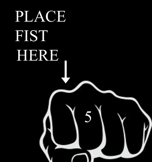 I dare you, place your fist here right now!