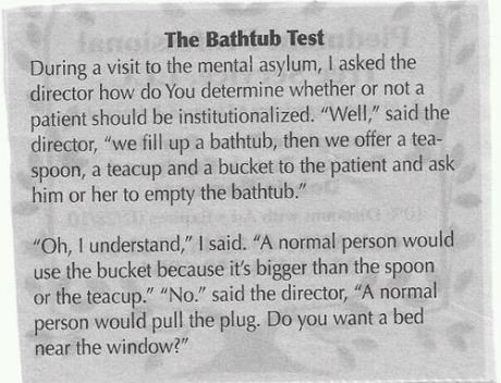 The bathtub test