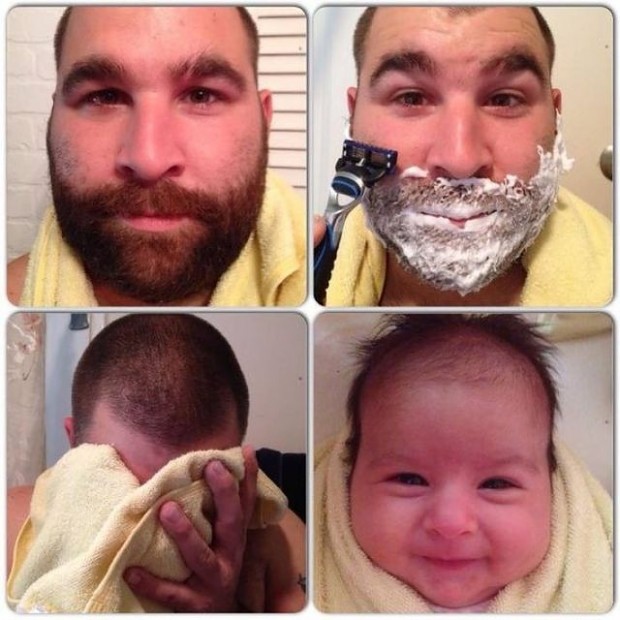 When you finally decide to get shaved...