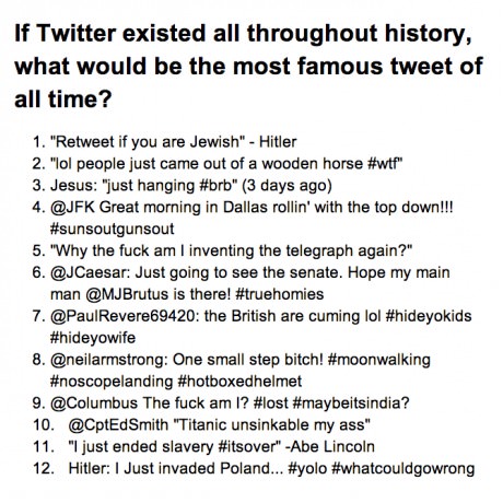 If Twitter existed all throughout history