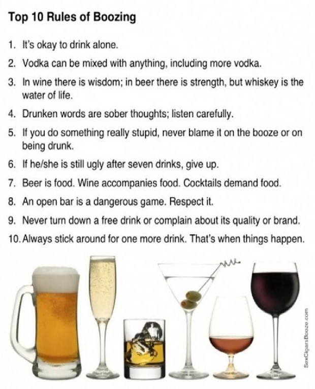 10 rules of booze