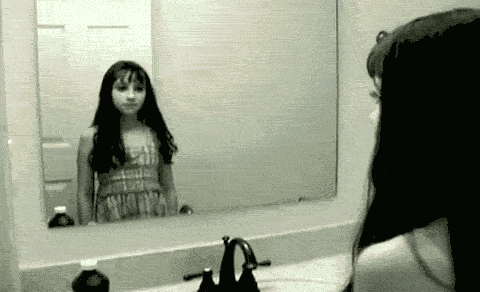What happens in a mirror when you look away?