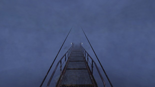 Bridge in morning fog
