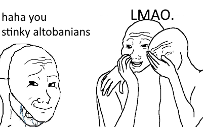 A funny meme showing how dumb is Anti-Altobanians