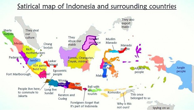 A friendly guide map of Indonesia