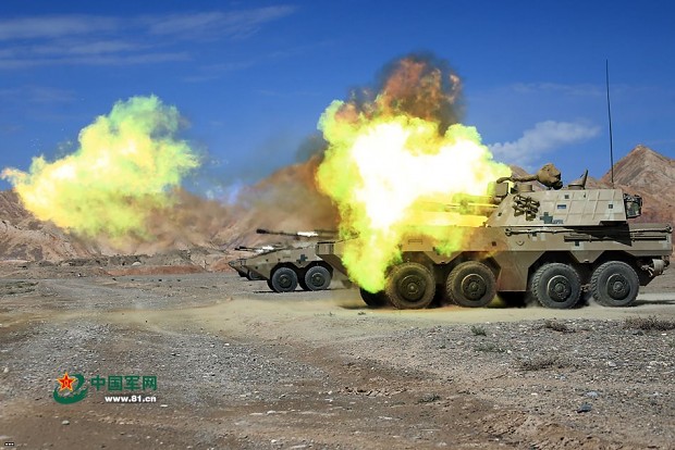 PLA PLL-09 self-propelled howitzers.