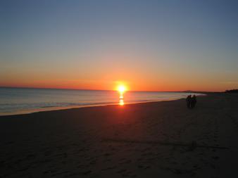 Sunset in Monte Gordo beach