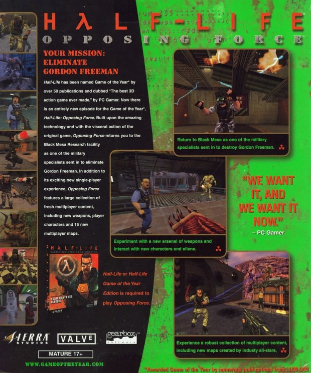 Opposing Force box cover from behind