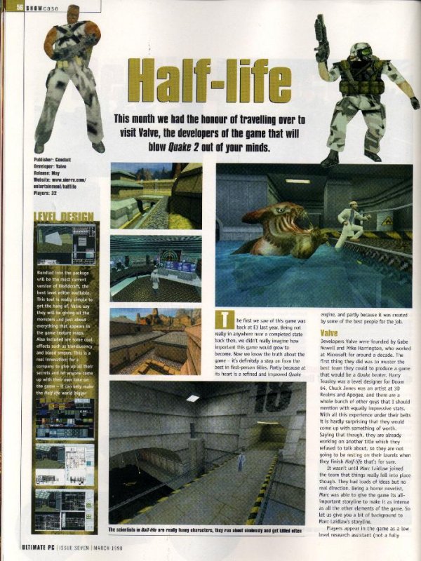 Progress of the game Half-Life