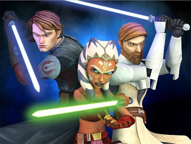 Anakin,Ahsoka and Obi-Wan