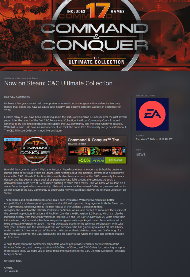 Now on Steam: C&C Ultimate Collection
