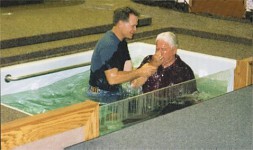 Adult baptism by immersion