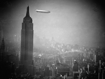 The Hindenburg passing the Empire State Building
