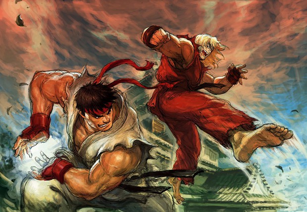 Jin & Hwoarang VS Ryu & Ken