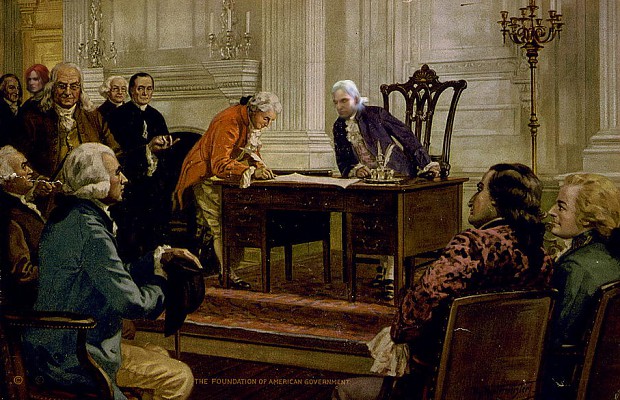 The signing of the constitution.