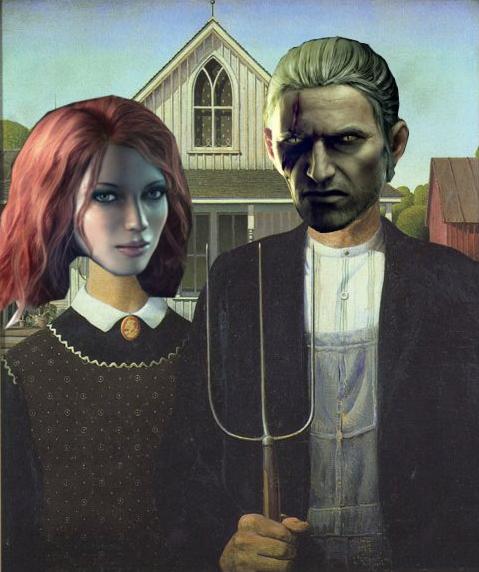 Triss/Geralt American Gothic