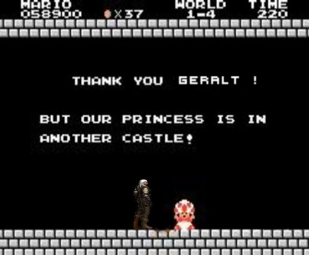 Geralt  Meets Mario World..... Princess ???