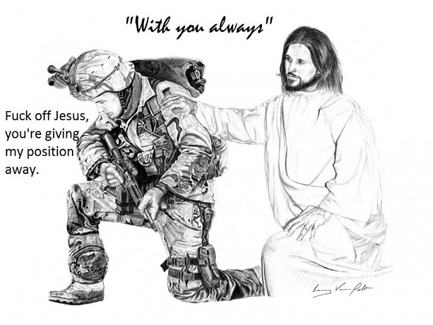 Jesus and soldier