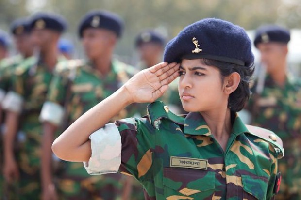 Female Bangladeshi Army 2nd lieutenant Farhana.