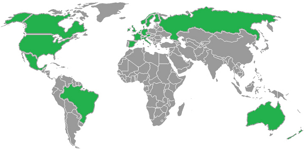 Countries supporting XBOX ONE