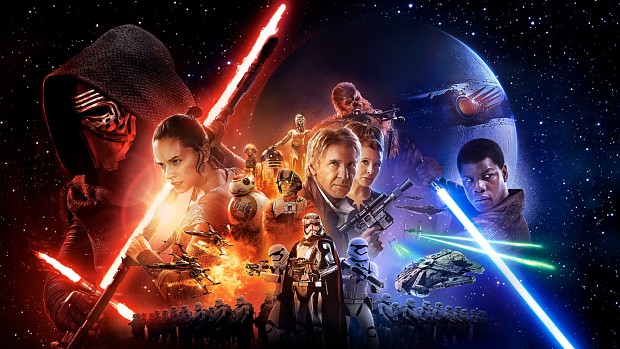 Wide Version of The Official Star Wars: The Force Awakens Poster