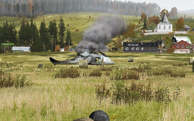 Sneaking up on a heli crash site