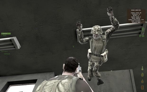 Zombie stuck to the ceiling XD