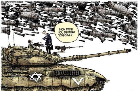 How dare Israel defend itself! *sarcasm*