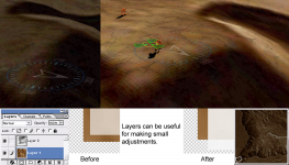 Using layers to adjust height maps.