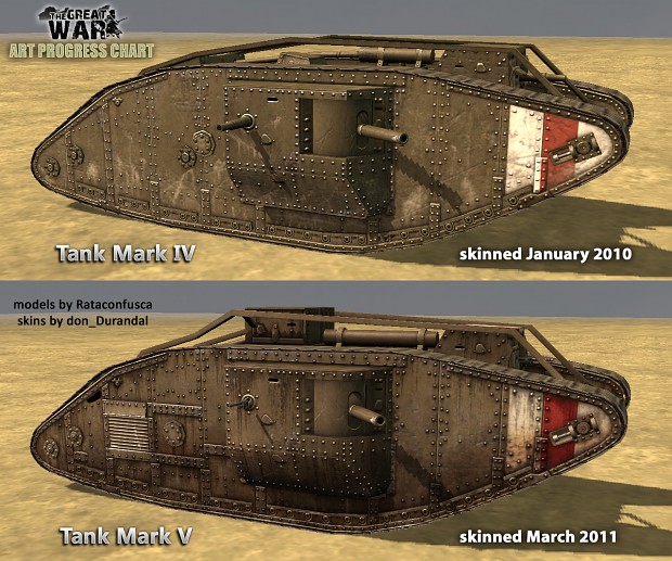 art progress - British WW1 tanks
